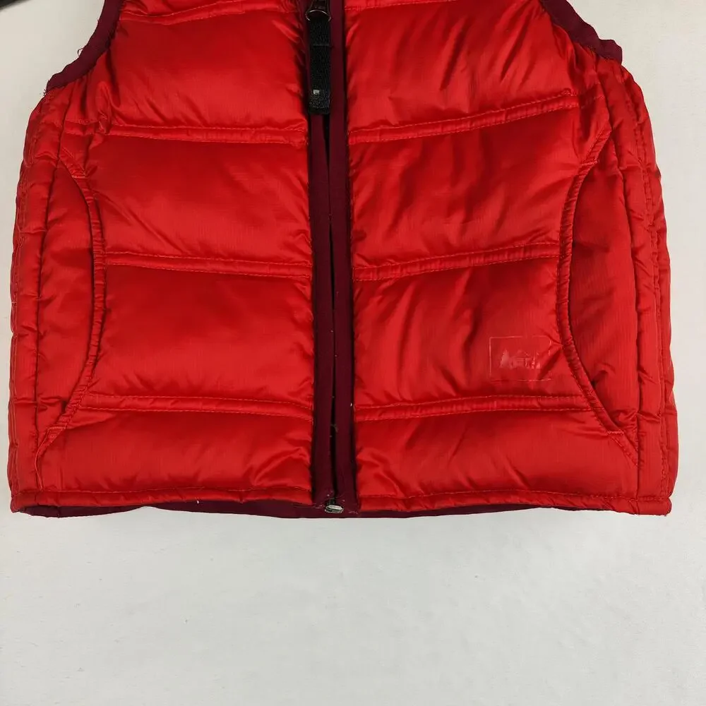 REI Vest Toddler Boys 2T Red Down Puffer Quilted Zip Hiking Winter Insulated